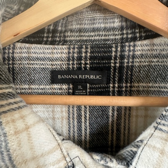 Banana Republic Black and White Plaid Long Sleeve Dress - Picture 2 of 4